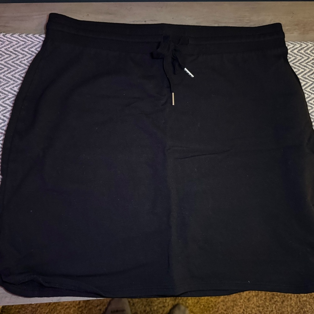 Anthropologie Daily Ritual Black Mini Skirt with Tie Detail - Picture 2 of 5